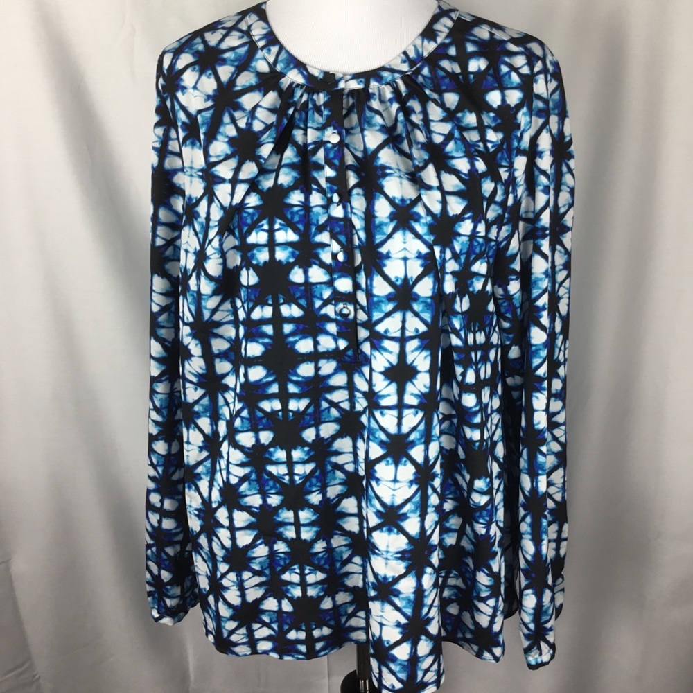 Tommy‎ Hilfiger Blue Tie Dye Long Sleeve Top Lightweight